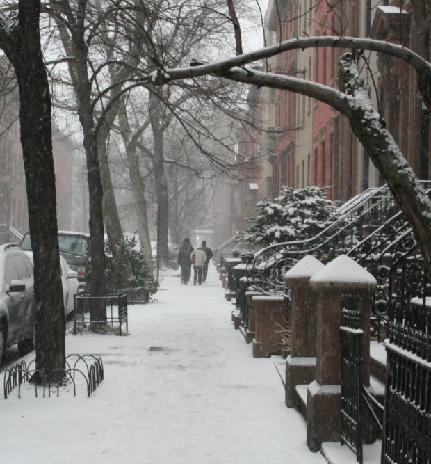 snow townhouse brownstone